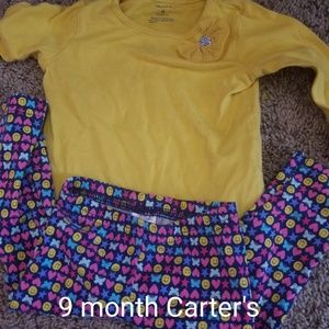 9 month Carters girl's two piece outfit